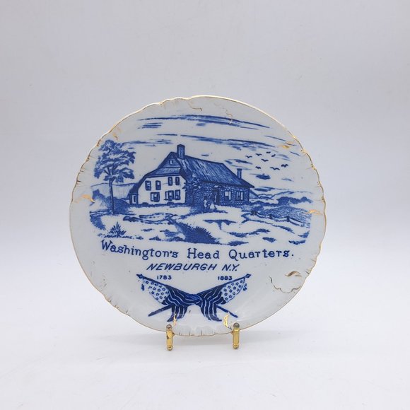 Antique Commemorative Plate -Washington's Headquarters by Mercer Pottery - Picture 1 of 11